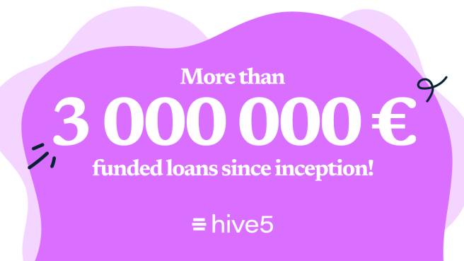 Hive5 reaches 3 million of funded loans since inception