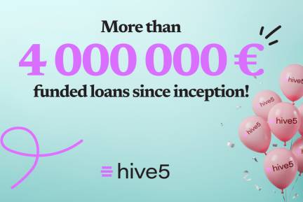 Hive5 has achieved a 4 000 000 Euros of funded loan since its establishment!