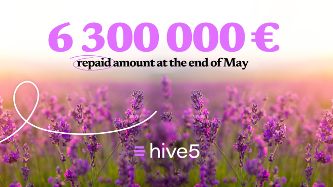 Hive5 monthly review: 6,3 M repaid amount at the end of May